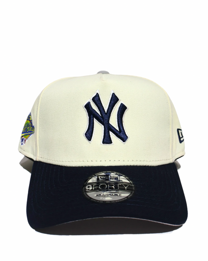 NY TWO TONE CREAM NAVY SNAPBACK