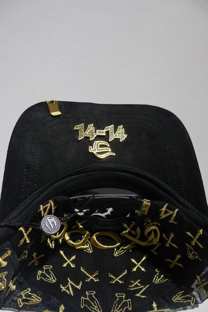 CROSS ICED OUT GOLD TRUCKER HAT