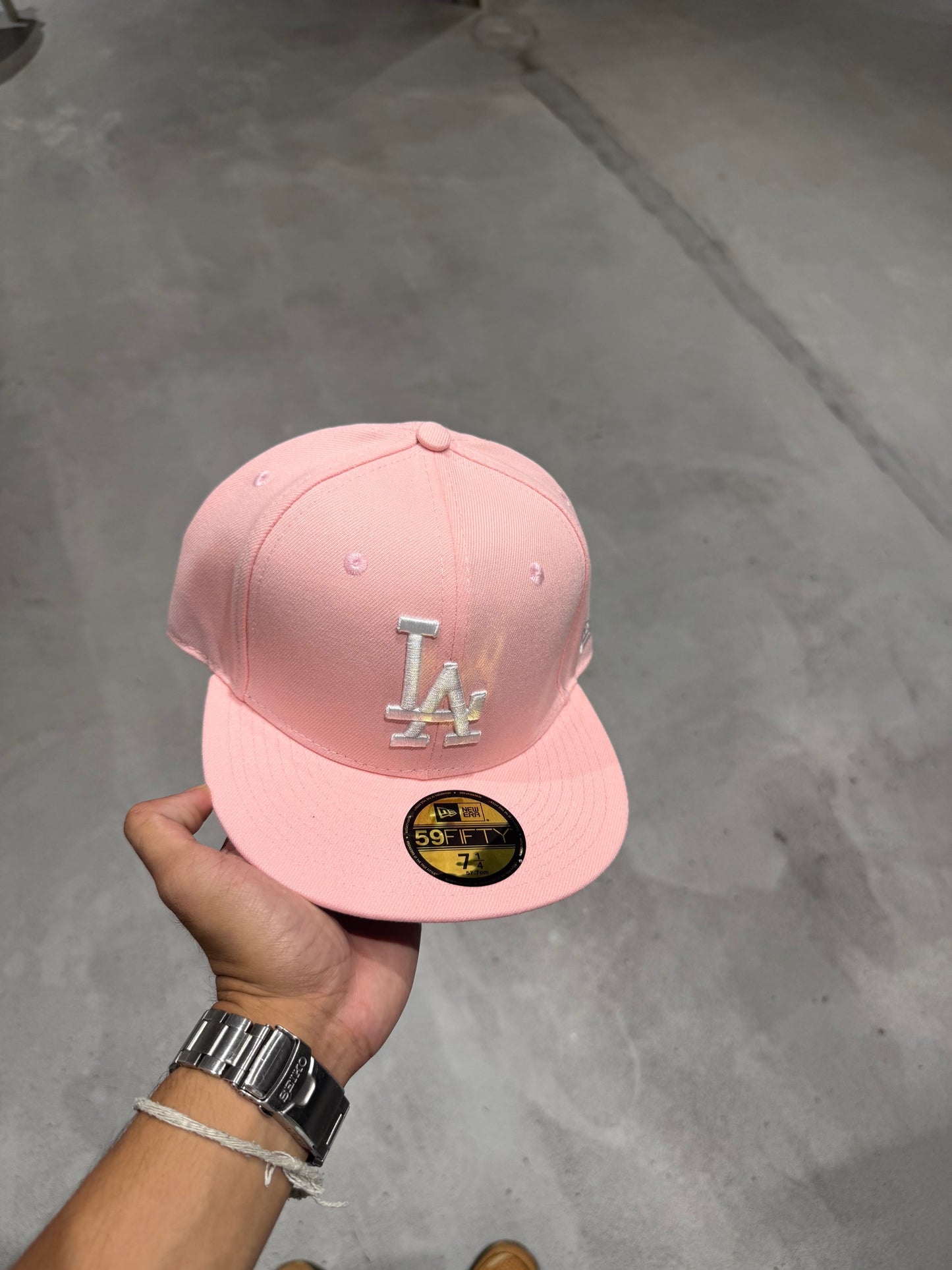 LA PASTEL PINK FITTED HAT