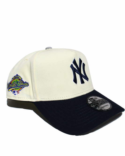 NY TWO TONE CREAM NAVY SNAPBACK