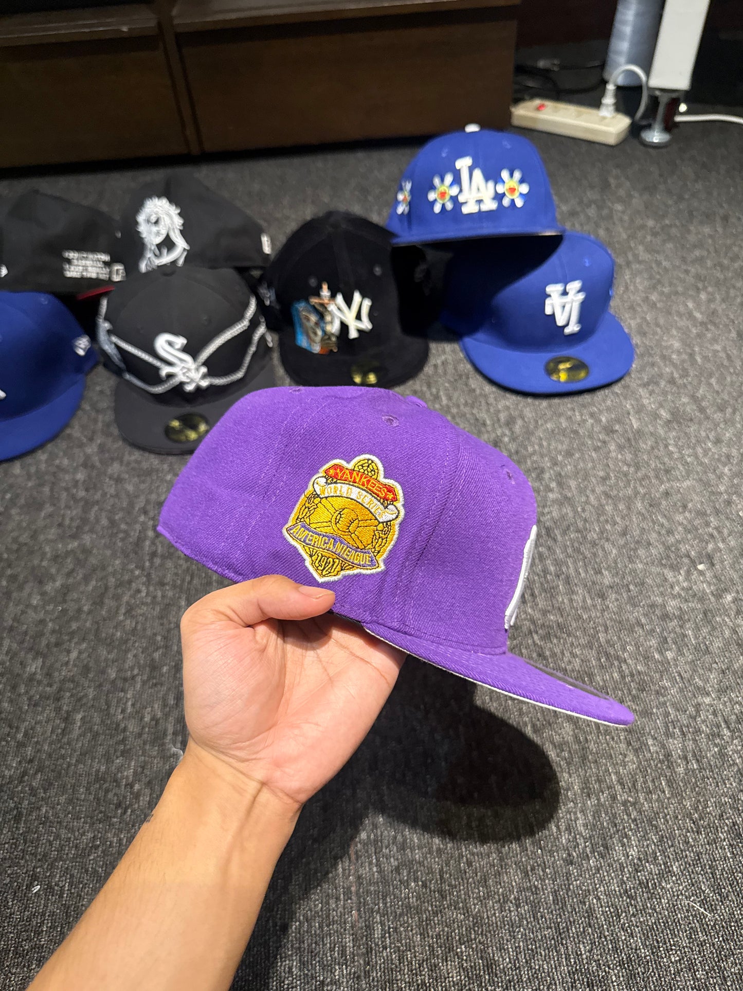 NY PURPLE FITTED HAT