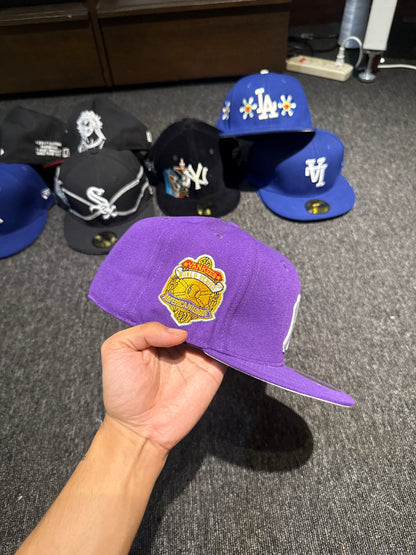 NY PURPLE FITTED HAT