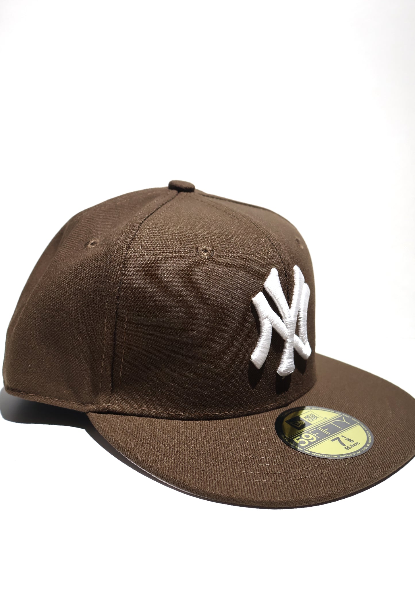 NY PLAIN BROWN FITTED HAT