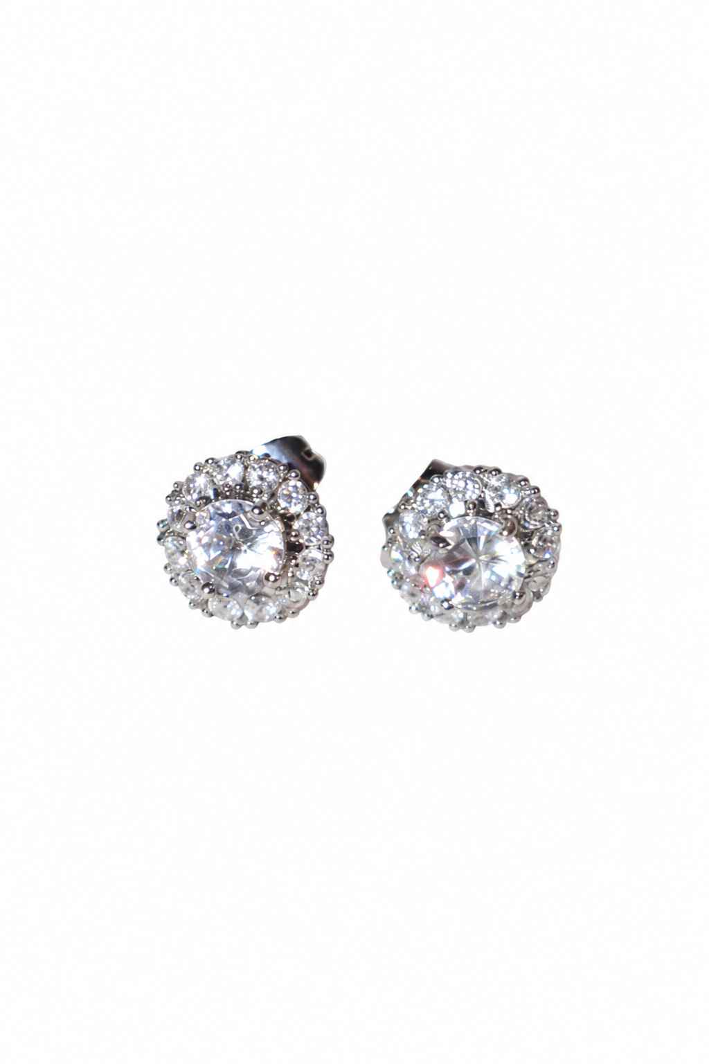 Iced Out Round Stud Earrings