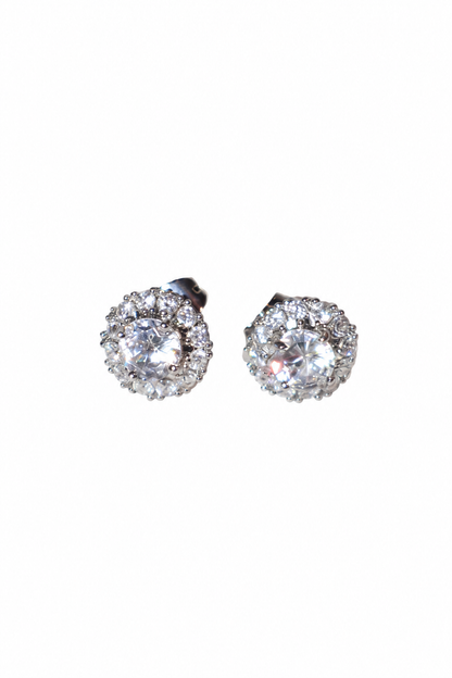 Iced Out Round Stud Earrings