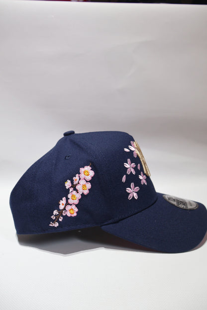 NY FLORAL NAVY A FRAME HAT
