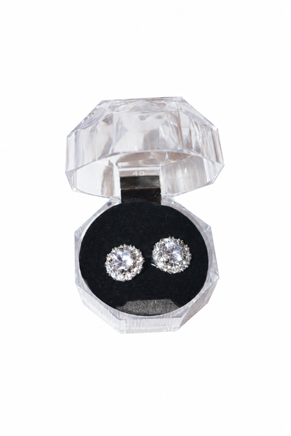 Iced Out Round Stud Earrings
