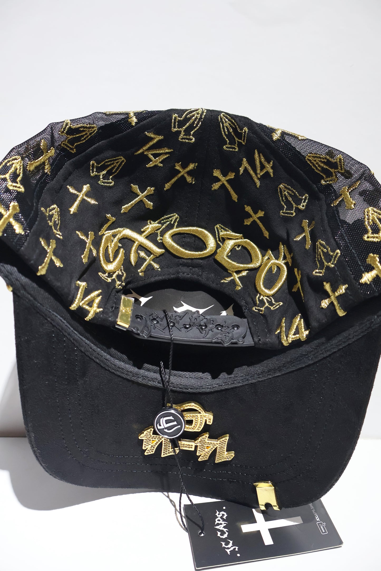CROSS ICED OUT GOLD TRUCKER HAT