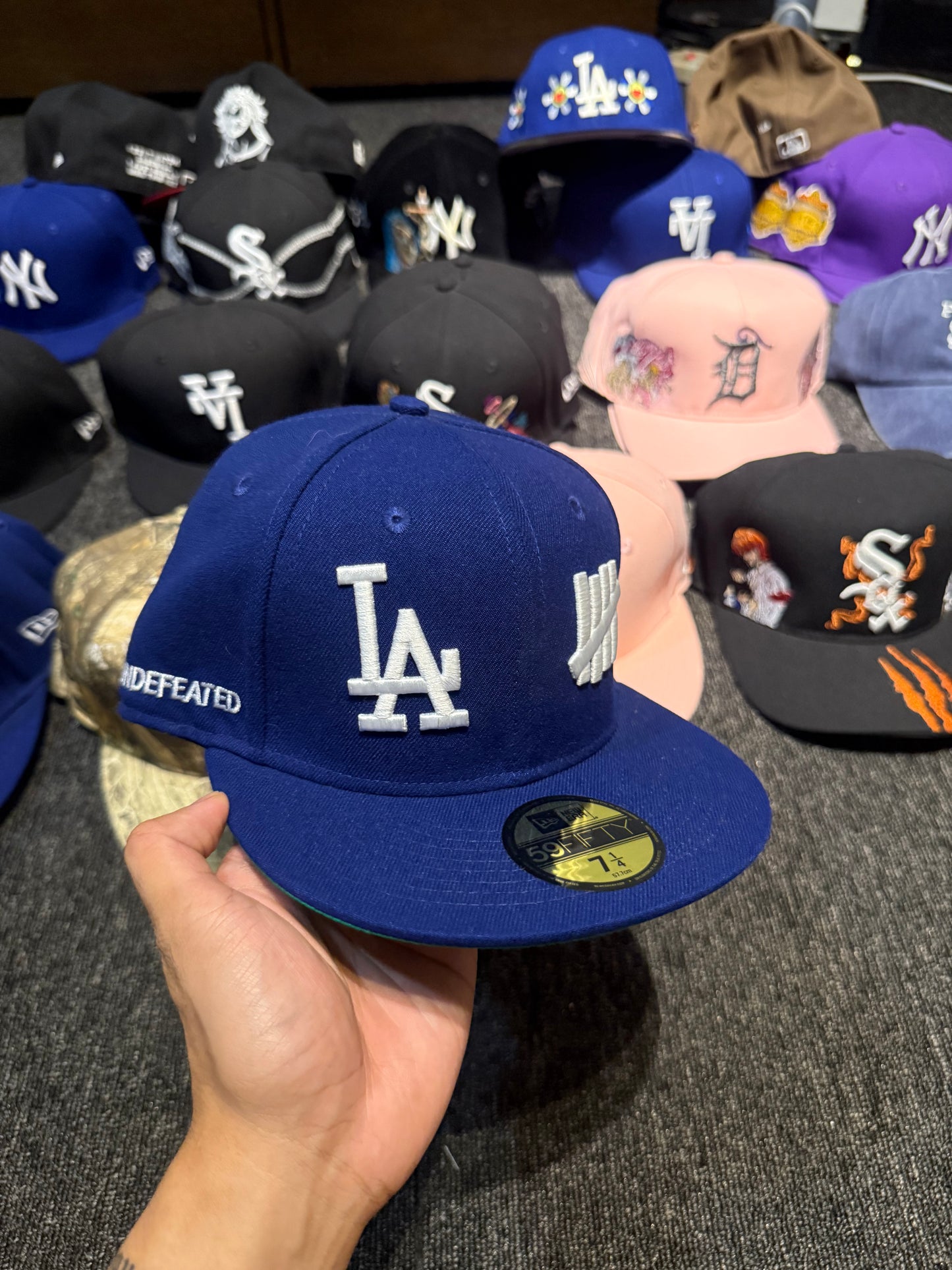 LA UNDEFEATED BLUE FITTED HAT