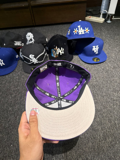NY PURPLE FITTED HAT