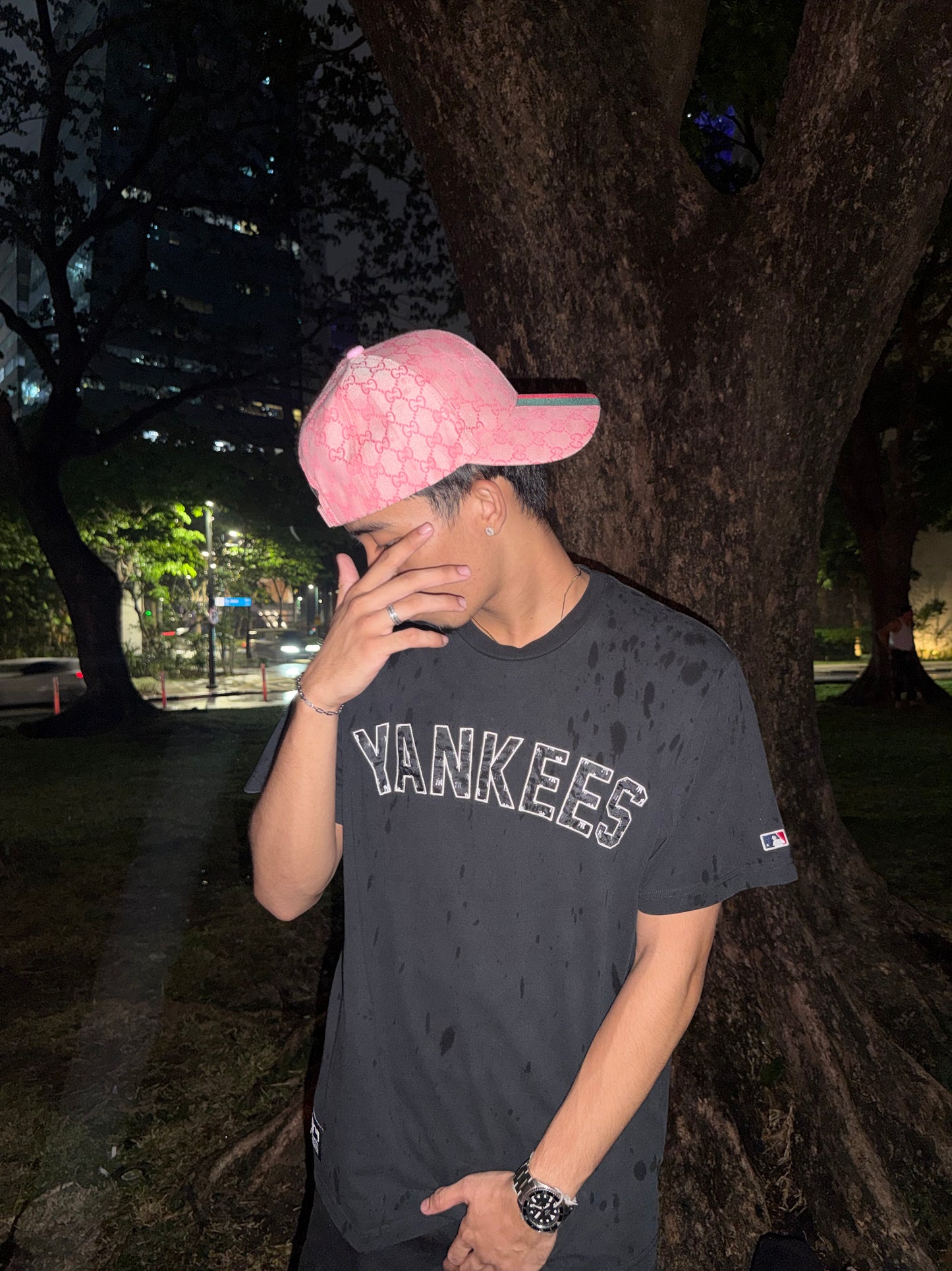 GUCCI PINK STRAPBACK HAT