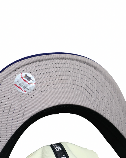 LA INVERTED CREAM BLUE FITTED