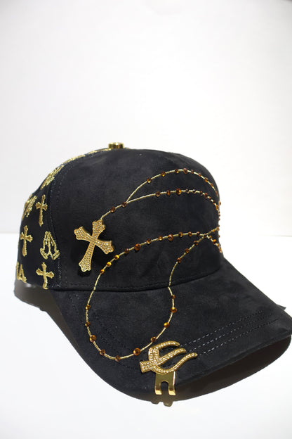 CROSS ICED OUT GOLD TRUCKER HAT