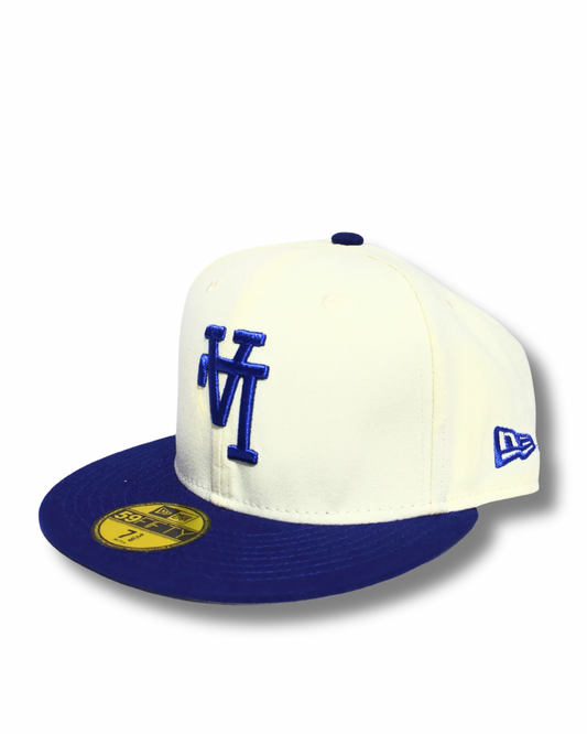 LA INVERTED CREAM BLUE FITTED