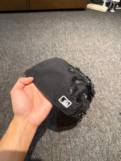 NY FLORAL BLACK FITTED HAT