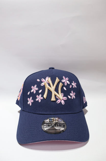 NY FLORAL NAVY A FRAME HAT