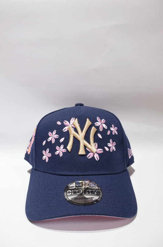 NY FLORAL NAVY A FRAME HAT