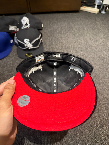 NY JESUS CROSS SUEDE FITTED HAT