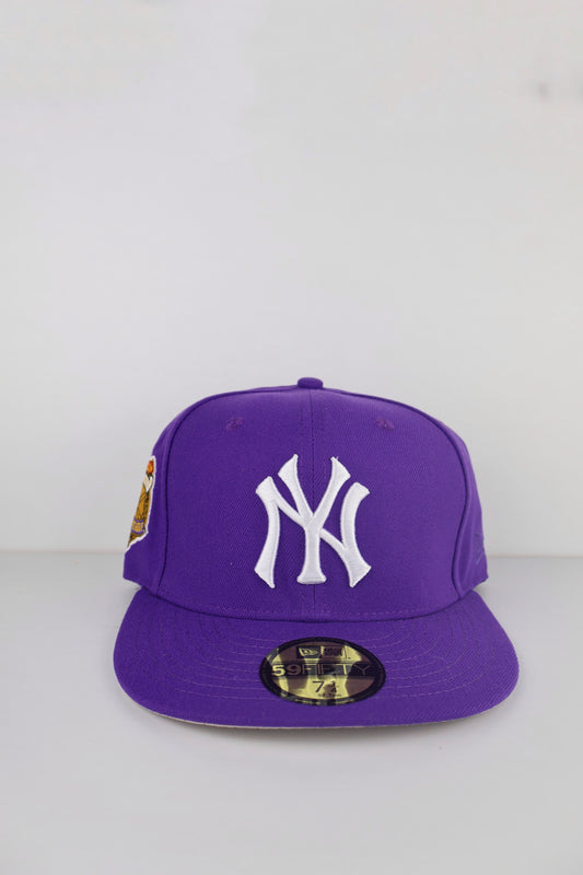 NY PURPLE W SIDE PATCH FITTED HAT