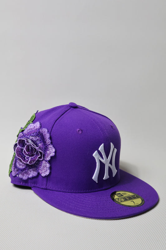 NY FLORAL PURPLE FITTED HAT