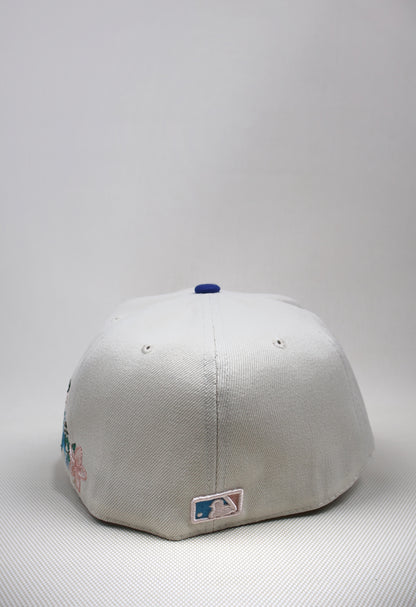 LA FLORAL TWO TONE FITTED HAT