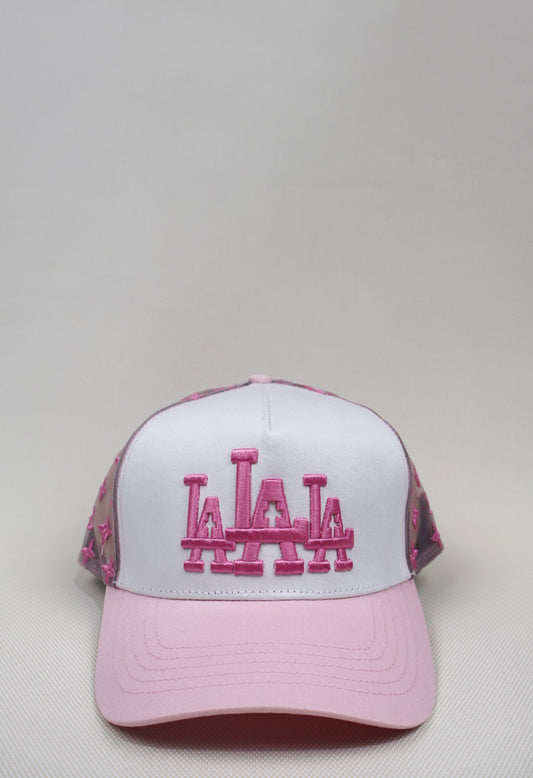 LA TRIPLE CROSS PINK TRUCKER HAT