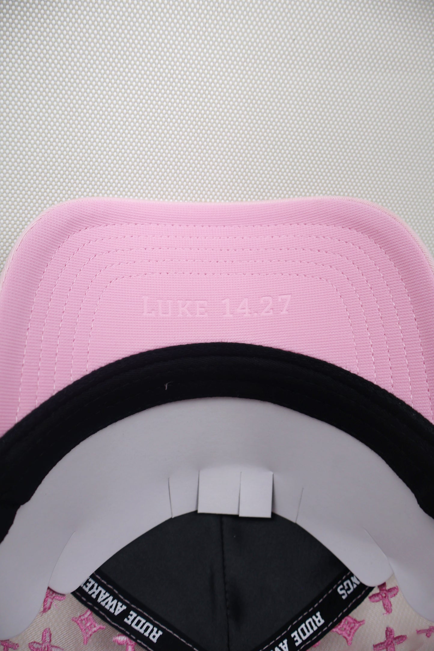 LA TRIPLE CROSS PINK TRUCKER HAT