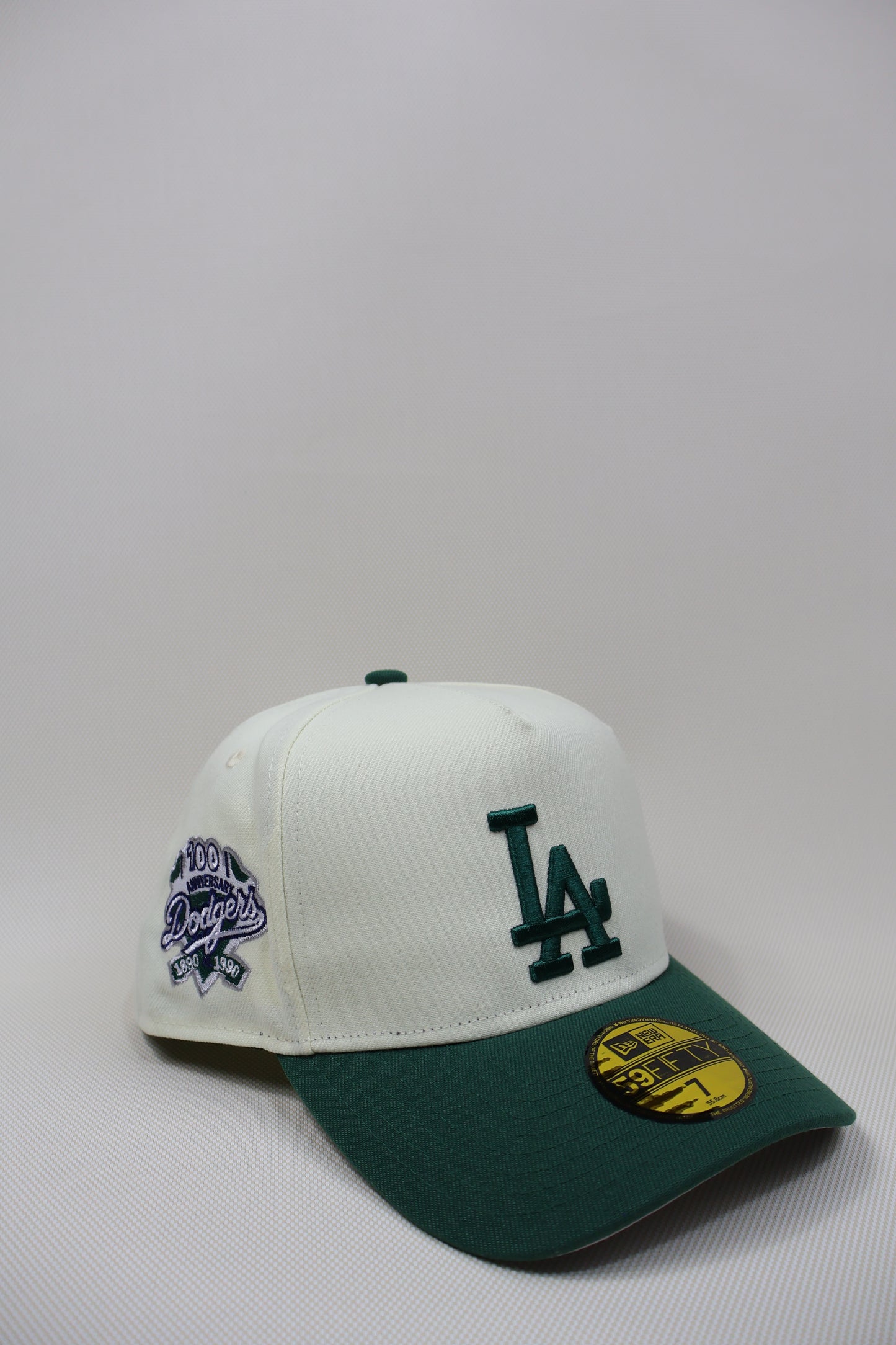 LA TWO TONE GREEN A FRAME FITTED HAT