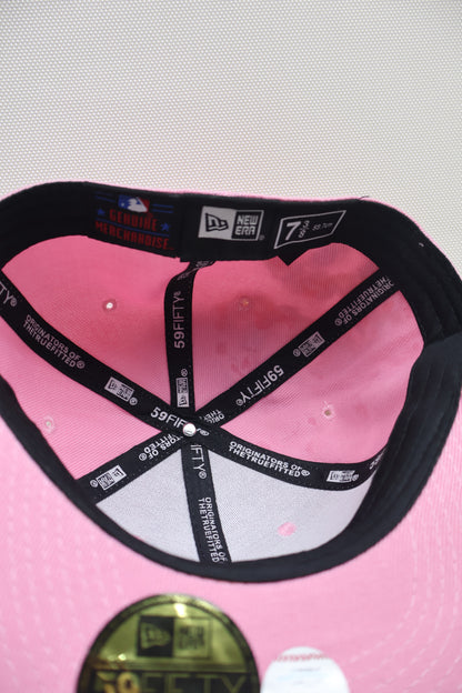 NY PINK FLORAL FITTED HAT