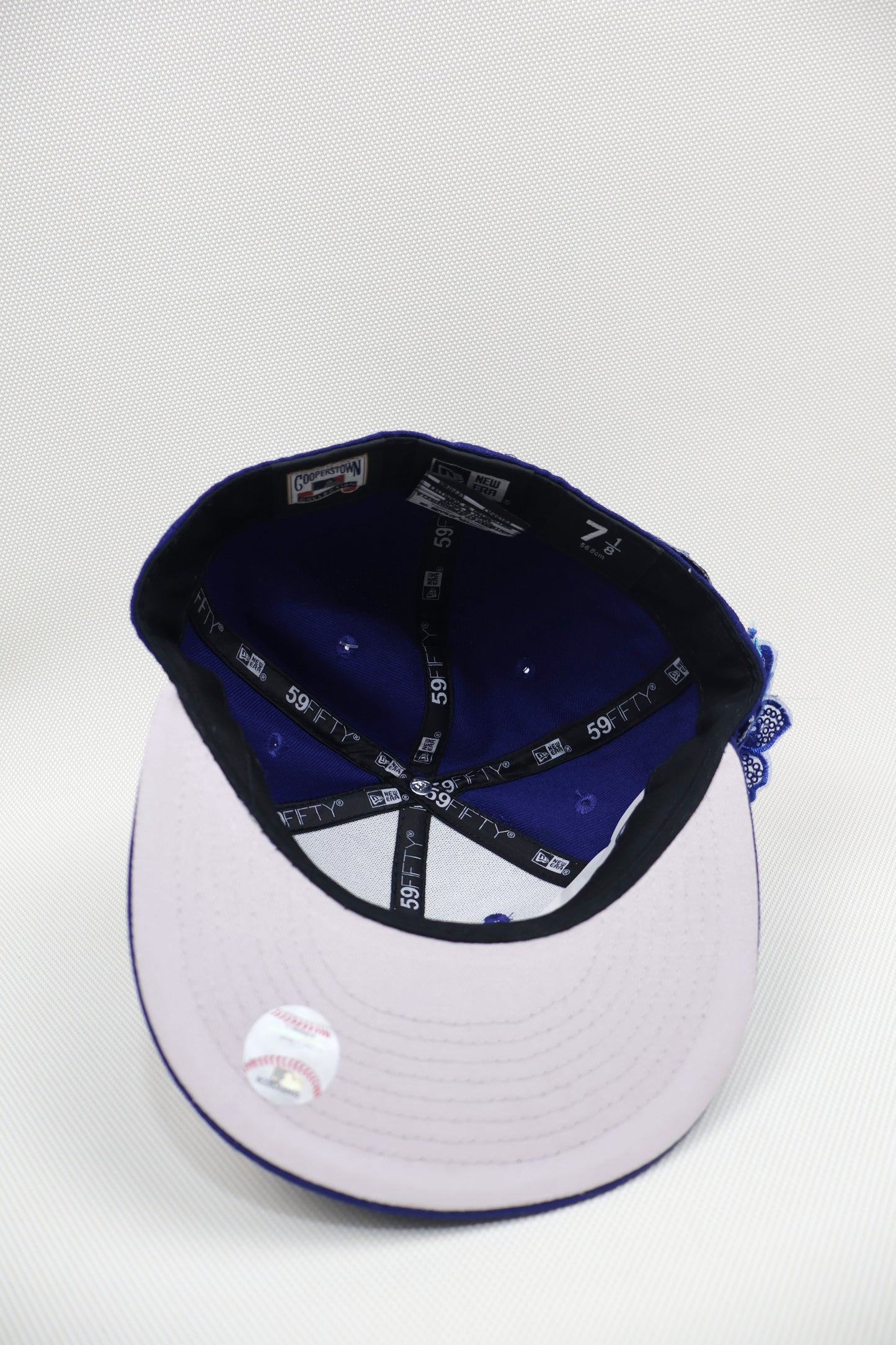 NY BLUE FLORAL FITTED HAT