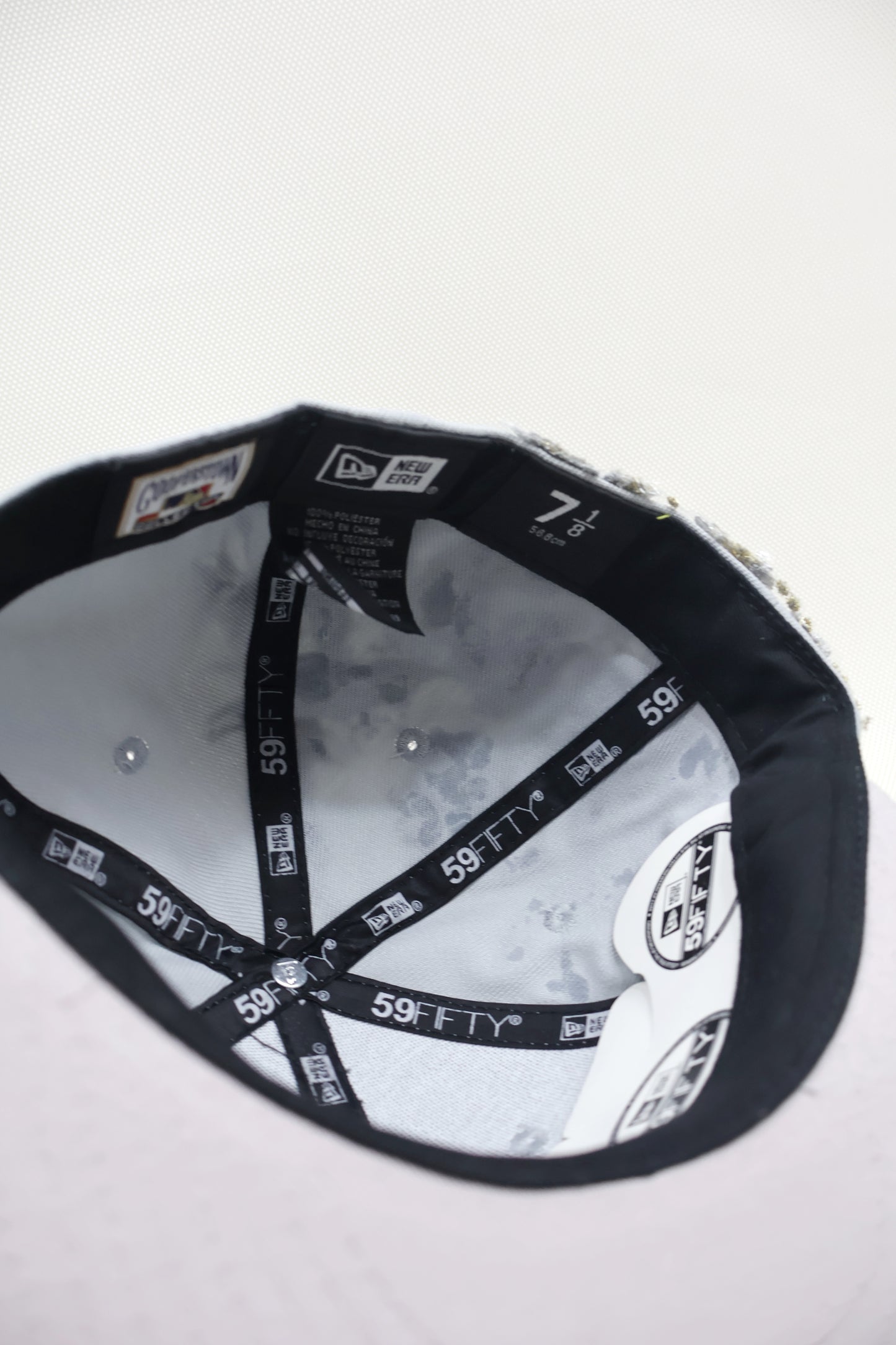 NY GRAY FLORAL FITTED HAT