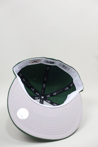 NY GREEN FLORAL FITTED HAT