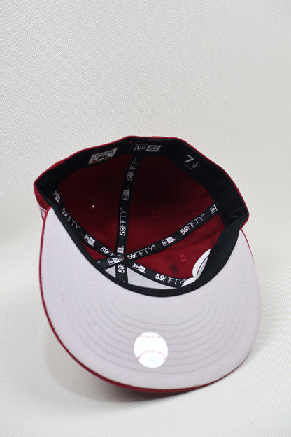 NY RED FLORAL FITTED HAT
