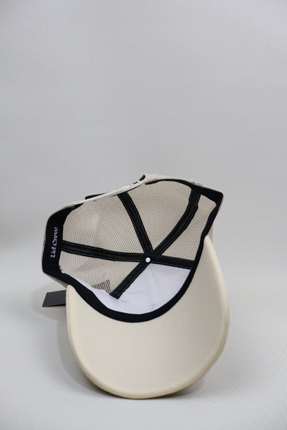 H WHITE FLAME TRUCKER HAT