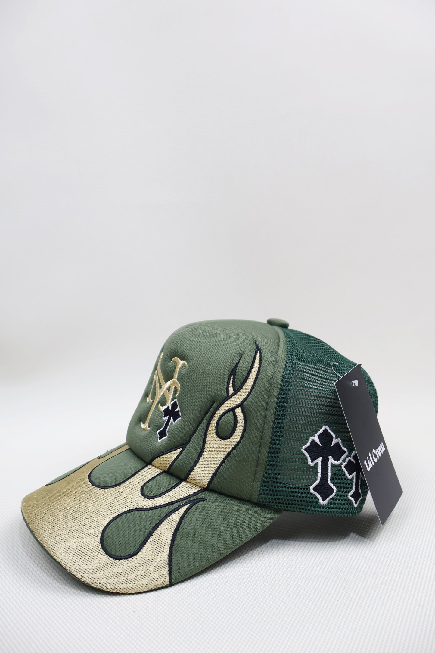 NY METS FLAMES TRUCKER HAT