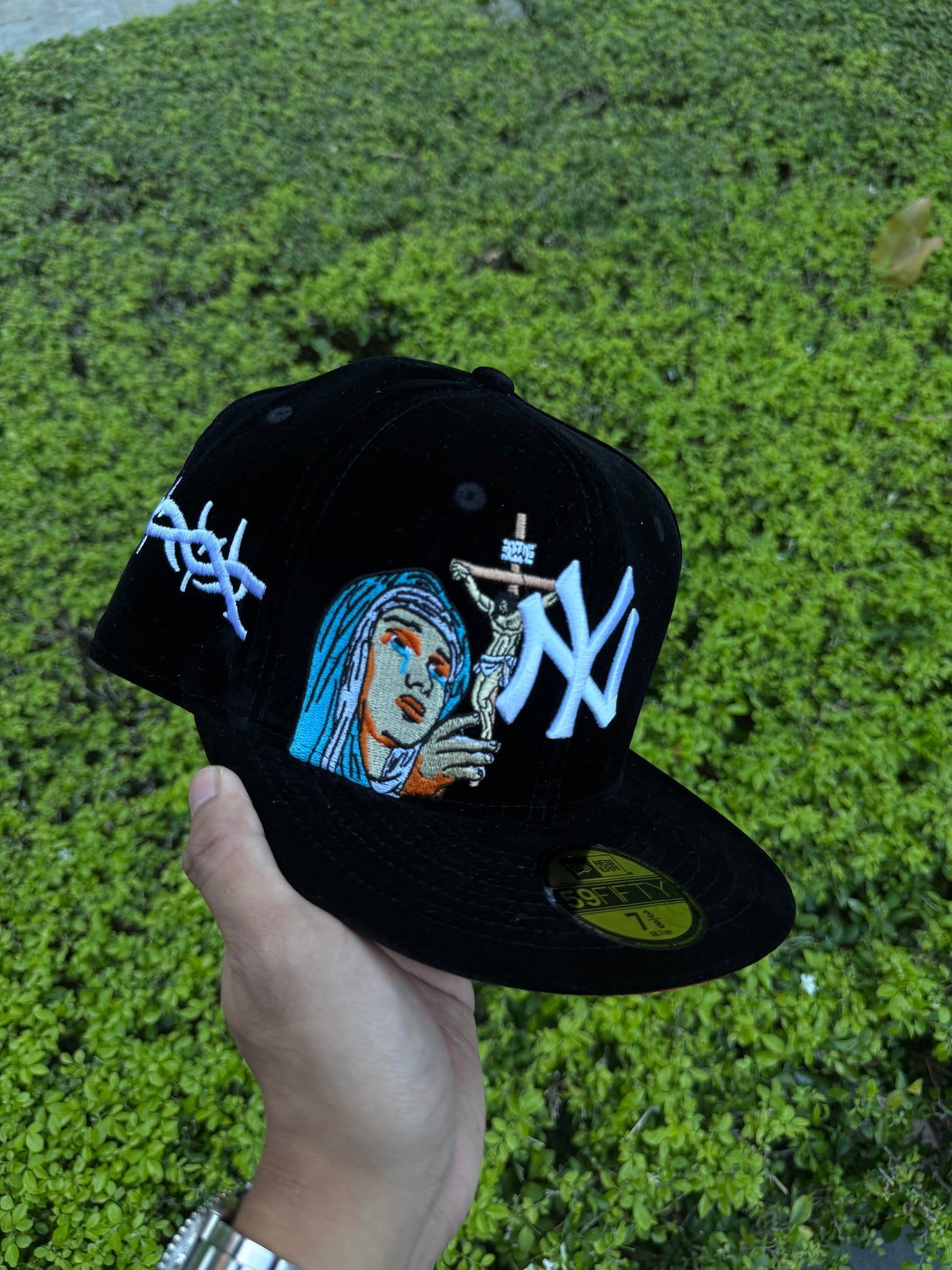 NY CROSS SUEDE FITTED HAT