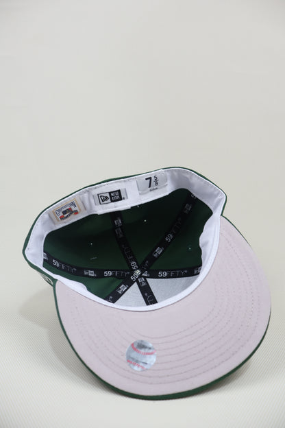 NY PLAIN GREEN FITTED HAT