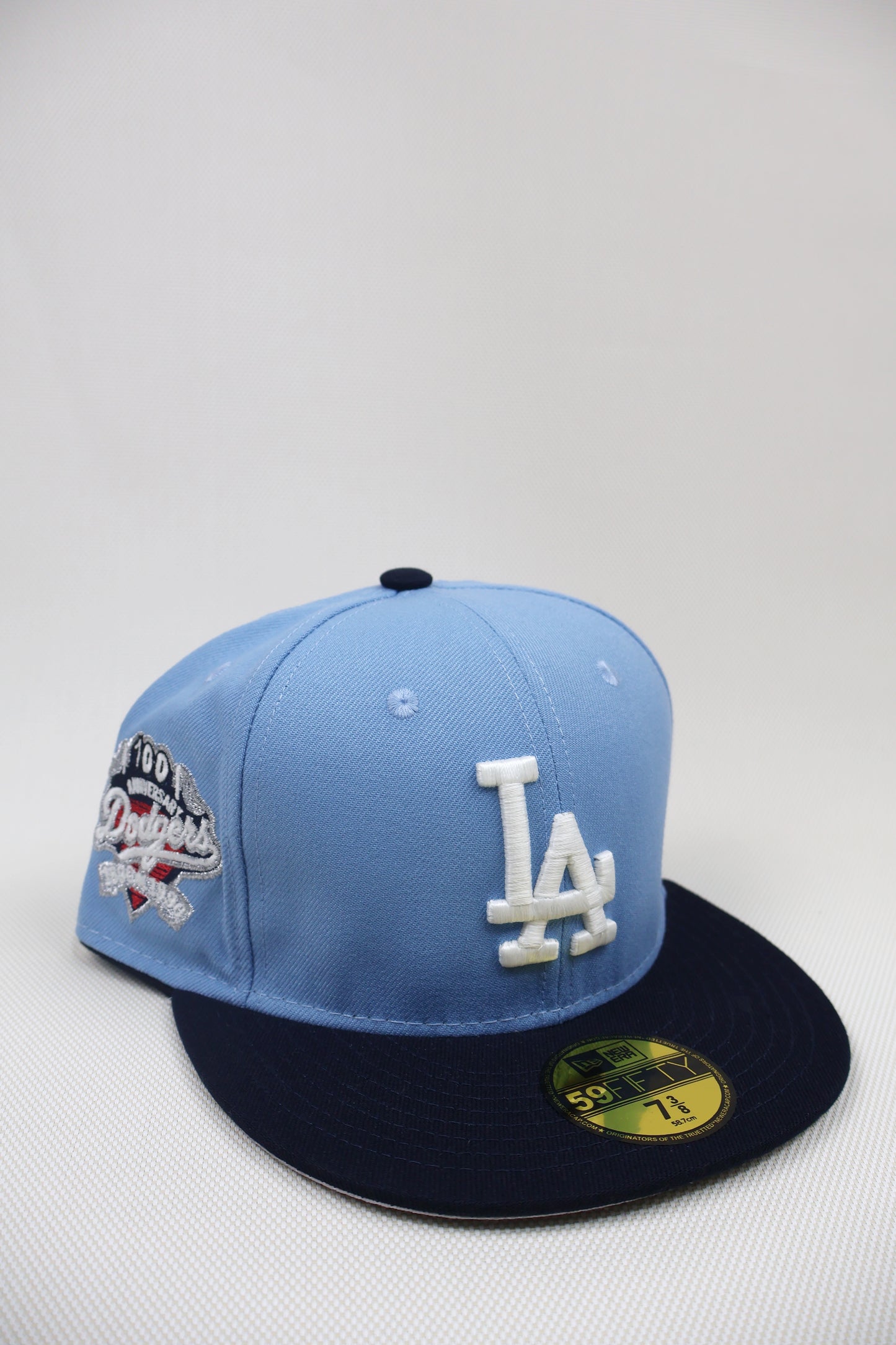 LA TWO TONE SKY BLUE FITTED HAT