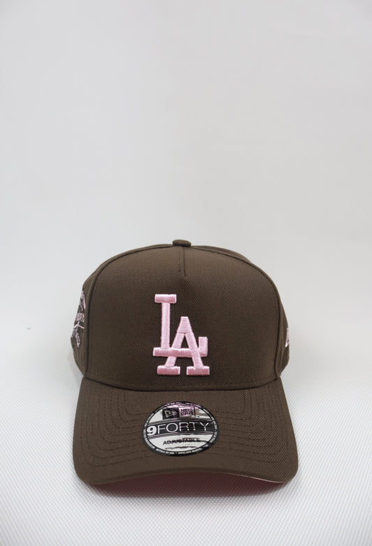 LA BROWN PINK LOGO AFRAME SNAPBACK