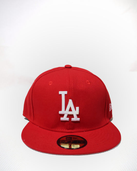 LA PLAIN RED FITTED HAT