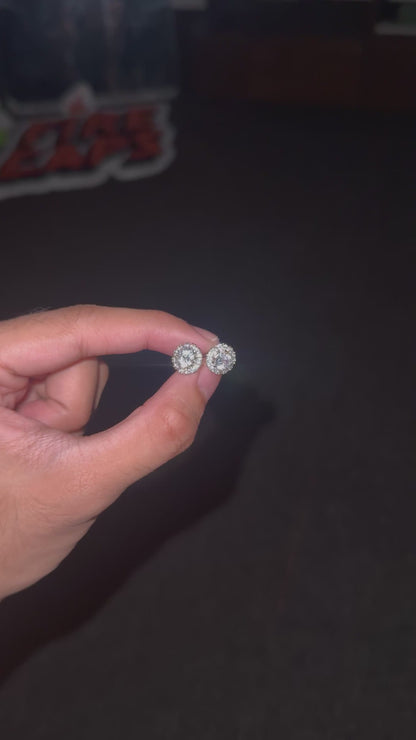 Iced Out Round Stud Earrings
