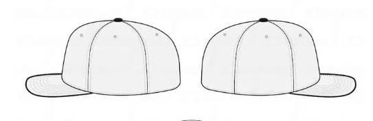 Fitted cap mockup, left and right side views